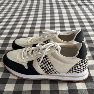 CCOCCI Black and Cream Houndstooth Sneakers